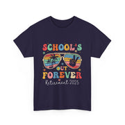 School's Out Forever Retired Teacher 2025 Groovy Retirement T-Shirt Unisex Gift