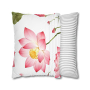 Elegant White Flower Botanical Pillow Case Gift for Her