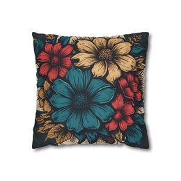 Boho Floral Pillowcase, Decorative Cushion Cover for Home, Cozy Living Room, Gift for Plant Lovers, Home Decor Essentials