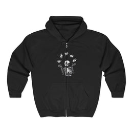 Funny Skeleton Juggling Ghosts Halloween Zip Hoodie Unisex