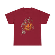 Skeleton Hand Pumpkin Halloween T-Shirt - Unisex Apparel