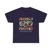 School's Out Forever Retired Teacher 2025 Groovy Retirement T-Shirt Unisex Gift