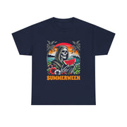 Funny Summerween Skeleton Tropical Beach Unisex T-Shirt
