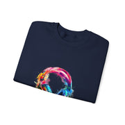 Colorful Music Headphones Sweatshirt for Music Lovers Unisex Apparel