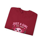 Kawaii Axolotl Sweatshirt for Girls and Kids