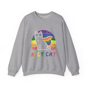 Funny LGBTQ Pride Ally Cat Rainbow Sweatshirt Unisex Gift