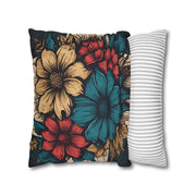 Boho Floral Pillowcase, Decorative Cushion Cover for Home, Cozy Living Room, Gift for Plant Lovers, Home Decor Essentials