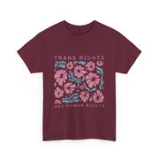Trans Rights Are Human Rights LGBTQ Pride Transgender Floral T-Shirt  Unisex Apparel