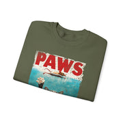 Humorous Cat Chasing Mouse PAWS Parody Sweatshirt  Funny Gift for Fans