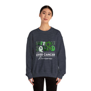 Groovy Support Squad Green Ribbon Liver Cancer Awareness Sweatshirt Unisex Gift