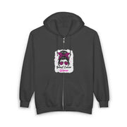 Breast Cancer Awareness Leopard Print Zip Hoodie for Women