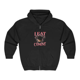 I Eat Cement Funny Cat Meme Zip Hoodie - Unisex Apparel