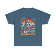 Funny Summerween Skeleton Tropical Beach Unisex T-Shirt