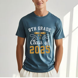 8th Grade Class of 2025 Graduation T-Shirt – Proud Graduate Tee with School Year Print for Students