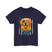 American Flag Golden Retriever 4th of July T-Shirt - Unisex Apparel