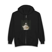 Vintage Wacky Cat Meme Zip Hoodie 90s Style Gift for Fans