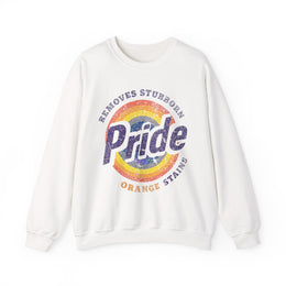 Pride Removes Stubborn Orange Stains Sweatshirt – Funny Retro LGBTQ+ Statement for Pride Month & Protest Style