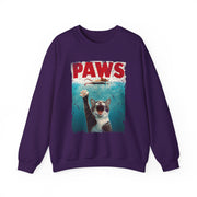Humorous Cat Chasing Mouse PAWS Parody Sweatshirt  Funny Gift for Fans