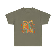 Coquette Bow Fall Vibes Thanksgiving Autumn Leaves T-Shirt - Unisex Apparel