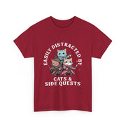 Funny Cats Side Quest Distracted Tabletop T-Shirt - Gift for Dad