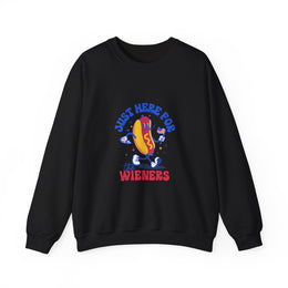 Hot Dog I'm Just Here For The Wieners Funny 4th of July Sweatshirt - Unisex Apparel