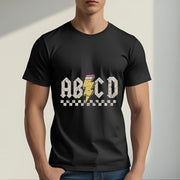 ABCD Rock Graphic T-Shirt – Fun Back to School Tee with Bold Letters for Boys, Girls & Teachers in Class