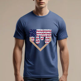 Baseball Drip Ice Cream Boy T-Shirt – Patriotic 4th of July Tee, American Flag Style, Summer Gift, Casual Wear, Fun & Festive Look