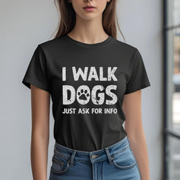 Funny Dog Walking T-Shirt – Whimsical Pet Lover Tee with Art Design for Dog Walkers Women