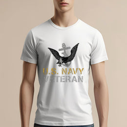 U.S. Navy Veteran T-Shirt – Bold Military Pride Tee with American Flag Graphic for Veterans and Patriotic Men